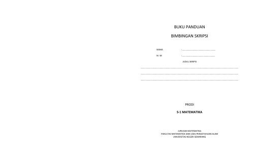 BUKU PANDUAN BIMBINGAN SKRIPSI - Jurusan Matematika UNNES