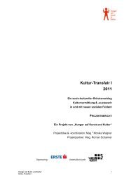 Projektbericht 2011 - Hunger auf Kunst und Kultur