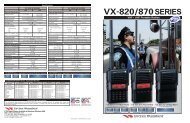 Specifications VX-820/870 SERIES - radio communications equipment