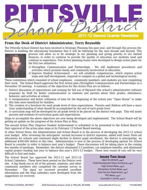 2nd Quarter Newsletter - Pittsville Public School District