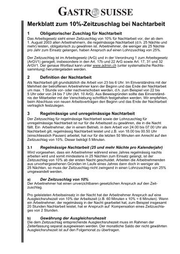 Merkblatt Nachtarbeit.pdf - Gastro St. Gallen