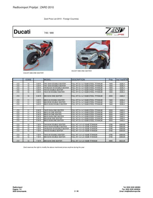 Ducati - Red Fox Import