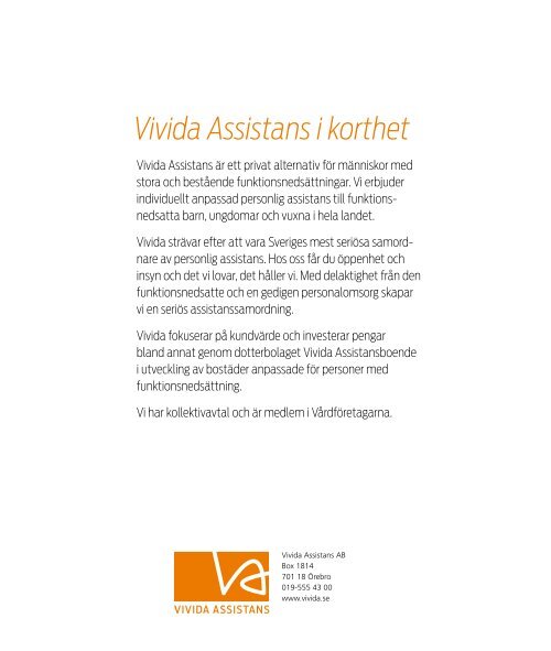 Vivida Assistans i korthet - CMS Office