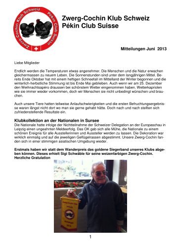 2012 Mitteilung Juni 2013 - Zwerg-Cochin Klub Schweiz