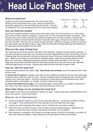 Head Lice Fact Sheet