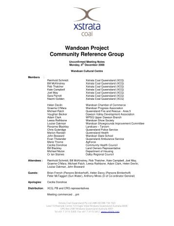 Wandoan Project Community Reference Group