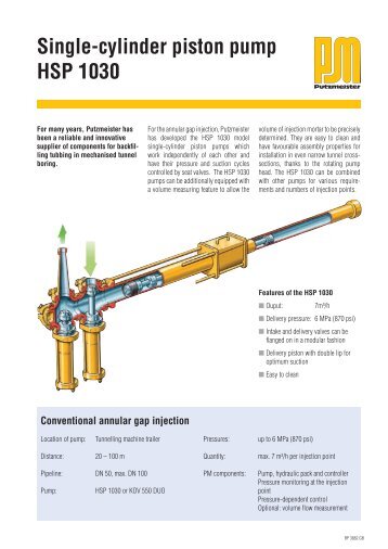 Single-cylinder piston pump HSP 1030