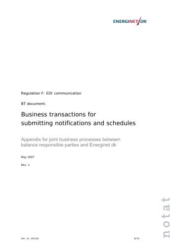 Business transactions for submitting notifications and ... - Energinet.dk