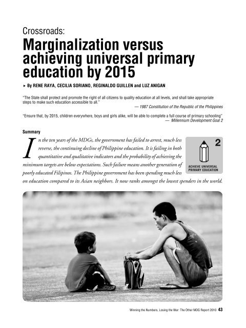 Marginalization versus achieving universal primary ... - Social Watch