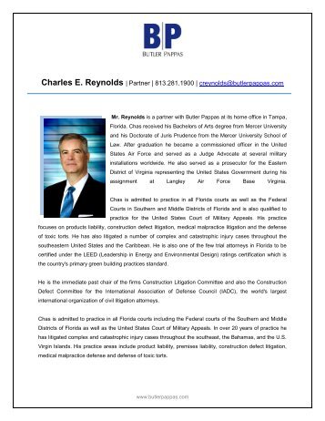 Charles's Bio PDF - Butler Pappas