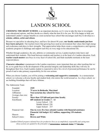 LANDON SCHOOL