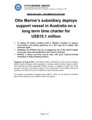Attachment 1 - Otto Marine Limited