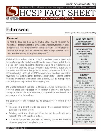 HCV Diagnostic Tools - Fibroscan - HCV Advocate