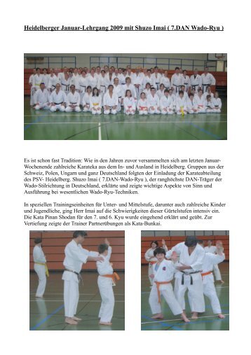 Bericht zum Lehrgang (pdf) - Karate PSV Heidelberg