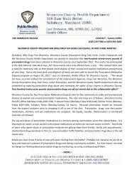 FOR IMMEDIATE RELEASE CONTACT: Tammy Griffin - Wicomico ...