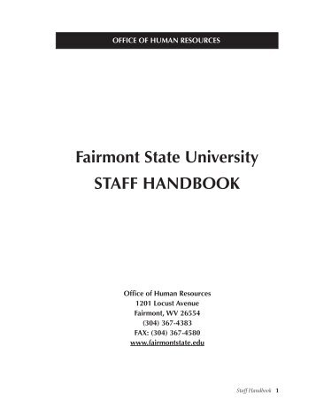 Employee Handbook - Fairmont State University