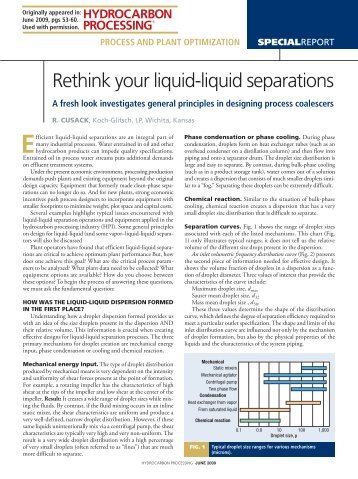 Rethink your liquid-liquid separations - Koch-Glitsch