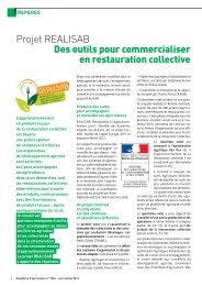 Projet REALISAB - Chambres d'agriculture