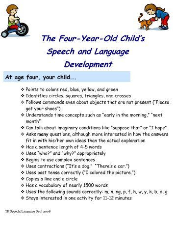 The Four-Year-Old Child's Speech and Language Development