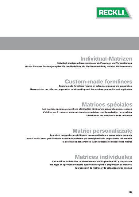 Matrices individuales - US Formliners for Concrete