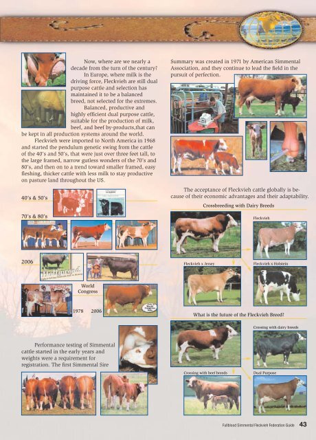 Fleckvieh History 08 - American Simmental Association