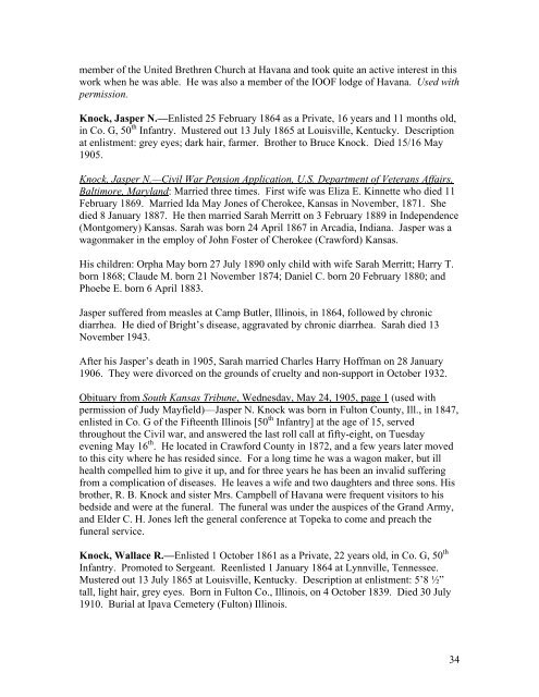 Union Civil War Enlistments from Ipava (Fulton ... - Illinois Ancestors
