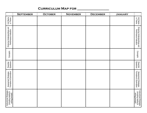Curriculum Map Template Free Curriculum Map Template