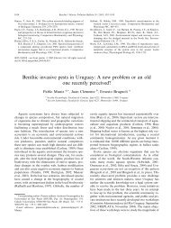 Benthic invasive pests in Uruguay - index - Facultad de Ciencias
