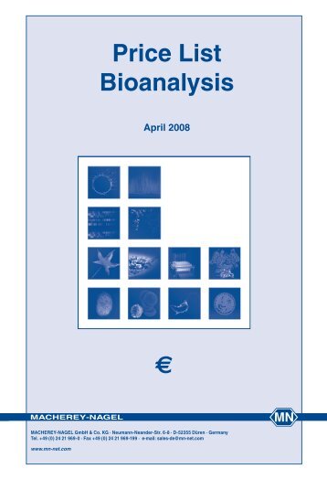 Price List Bioanalysis Ã¢Â‚Â¬ - Macherey Nagel
