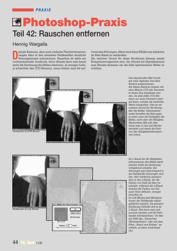 Photoshop Praxis Teil 42 Rauschen Entfernen Hennig Wargalla