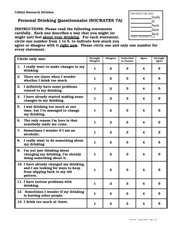 Personal Drug Use Questionnaire (SOCRATES 8D)
