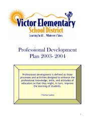 Professional Development Plan - Staff Development Home - Victor ...