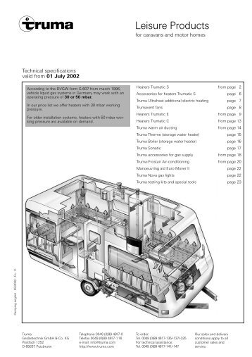 Leisure products catalogue 2002 (1.7Mb) - Swift Owners Club