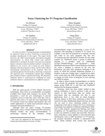 Fuzzy clustering for TV program classification ... - IEEE Xplore