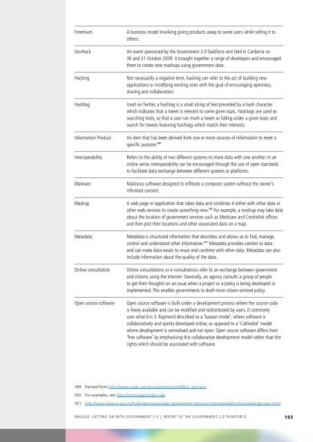 Getting on with Government 2.0 - Department of Finance and ...