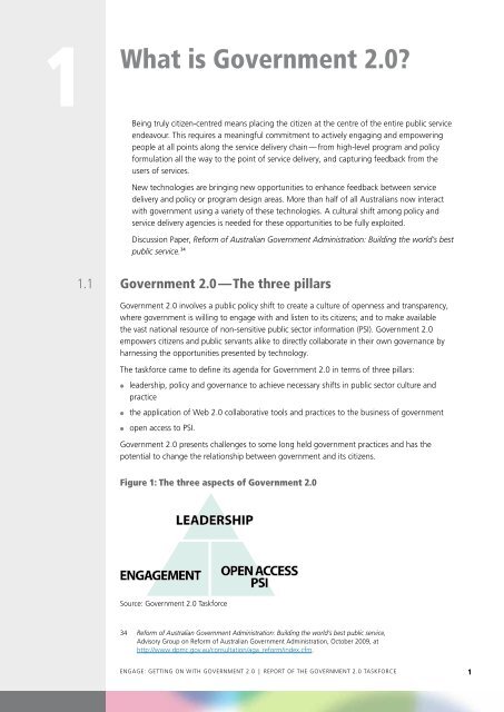 Getting on with Government 2.0 - Department of Finance and ...