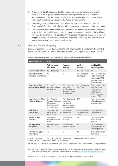 Getting on with Government 2.0 - Department of Finance and ...