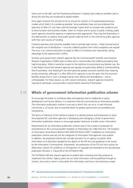 Getting on with Government 2.0 - Department of Finance and ...