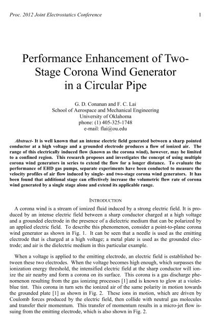 Performance Enhancement of Two- Stage Corona Wind Generator ...