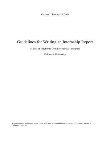 Guidelines for Writing an Internship Report - Master of Electronic ...