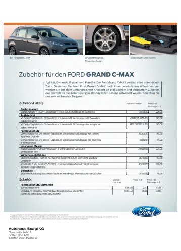 Zubehör für den neuen Ford C-Max - Autohaus Spagl KG
