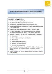 Health of the Nation Outcome Scales 65+ Glossary (HoNOS)