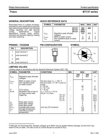 BT137 series Triacs - NXP.com