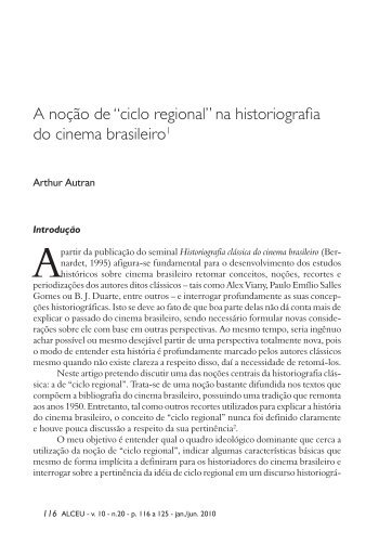 A noção de “ciclo regional” na historiografia do cinema ... - Alceu