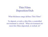 Thin Films Deposition/Etch