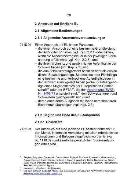 Wegleitung Ã¼ber die ErgÃ¤nzungsleistungen zur AHV und IV (WEL)