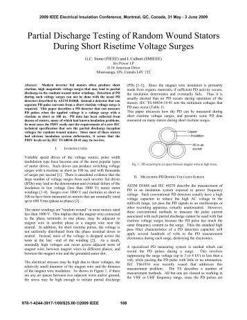 Partial Discharge Testing of Random Wound Stators ... - IEEE Xplore