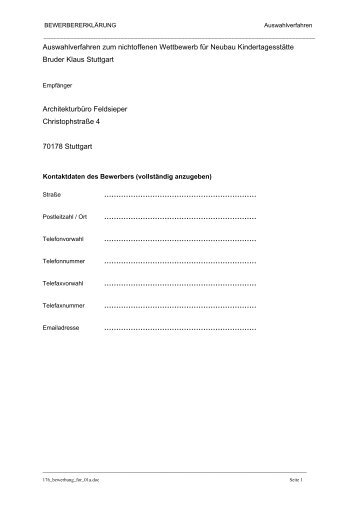 Bewerbungsblatt PDF-Datei - Feldsieper