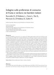 Indagine sulle preferenze di consumo di frutta e verdura ... - FOSAN