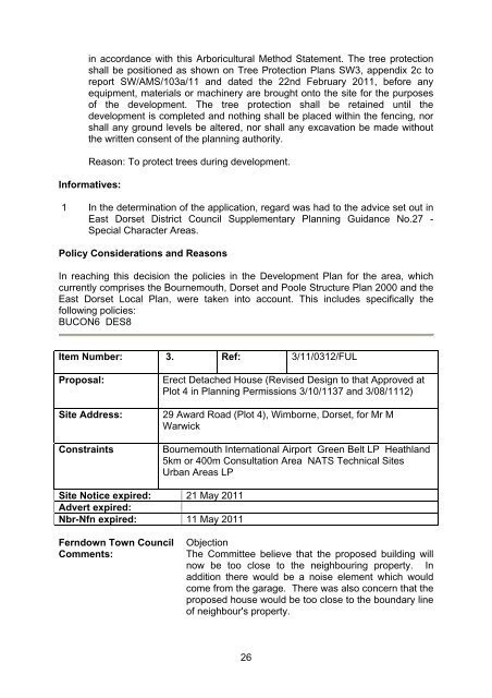 schedule of planning applications